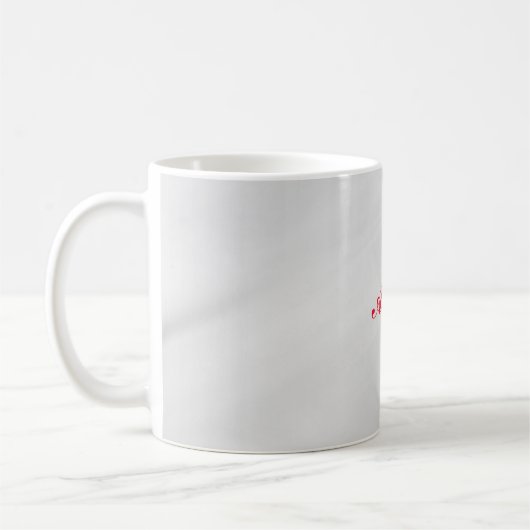 Elegant Modern Stilvoll Grauroter Name Kaffeetasse (Links)