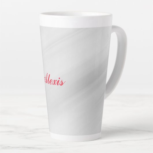 Elegant Modern Stilvoll Grauroter Name Milchtasse (Rechte Ecke)