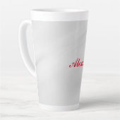 Elegant Modern Stilvoll Grauroter Name Milchtasse (Linke Ecke)