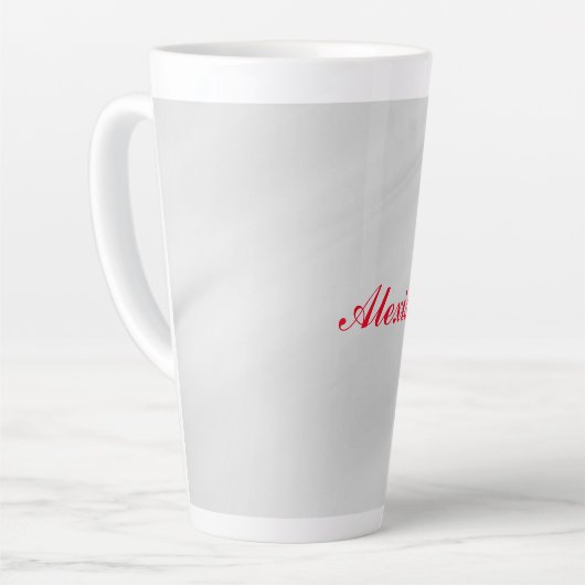 Elegant Modern Stilvoll Grauroter Name Milchtasse (Linke Ecke)