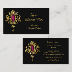 Elegant Modern Stilvoll Rosa Schmuck Gold Schwarz Visitenkarte