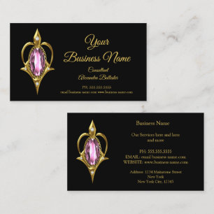 Elegant Modern Stilvoll Rosa Schmuck Gold Schwarz Visitenkarte