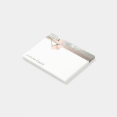 Elegant modern, stilvoll und mit Blume Personalisi Post-it Klebezettel (angewinkelt)