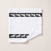 Elegant, Modern, Stylish Horses on Black and White Badhandtuch Set (Waschlappen)