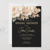Elegant Modern Taupe Black Bridal Shower Einladung (Vorderseite)