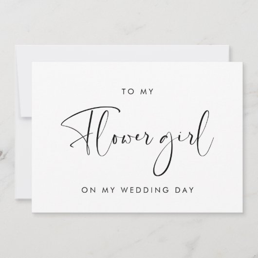 Elegant Modern To my Blume Girl Wedding Day Card Einladung (Vorderseite)