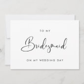 Elegant & modern To my Bridesmaid Hochzeitstag car Einladung (Vorderseite)