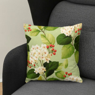 Elegant Modern Trendig Stylisch Grün Weiß Floral Kissen