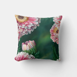 Elegant Modern Trendig Stylisch Rosa Weiß Floral Kissen