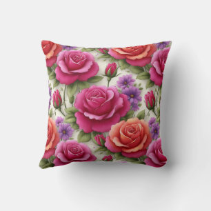 Elegant Modern Trendig Stylisch Rot Grün Floral Kissen