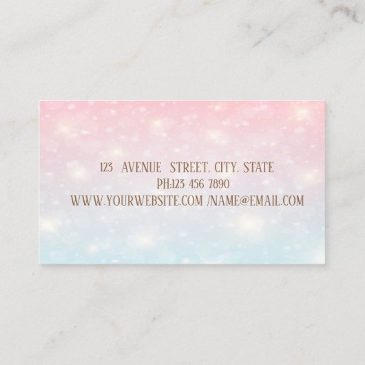 Elegant Modern Trendy Silver Bokeh, Streifen Visitenkarte (Rückseite)