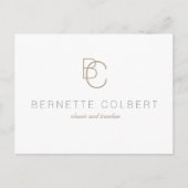 Elegant Modern Two Initial Monogram Postcard Postkarte (Vorderseite)