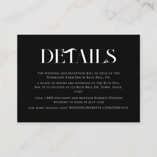 Elegant Modern Typography Details  Begleitkarte (Vorderseite)