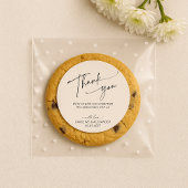 Elegant, modern typography wedding thank you runder aufkleber