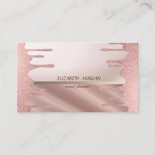 Elegant, modern und stilvoll, Glitzer Drops Visitenkarte (Vorderseite)