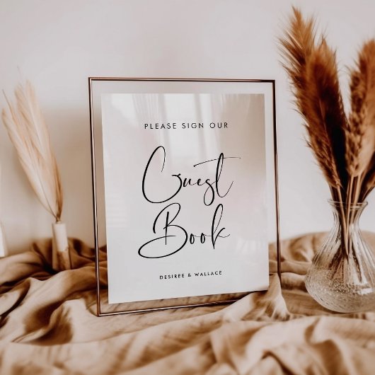 Elegant & Modern Unterschreiben Sie unser Gästebuc Poster