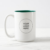 Elegant Modern Upload Business Logo Green White Zweifarbige Tasse (Links)