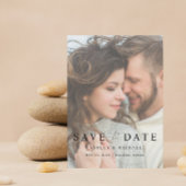 Elegant Modern Vellum Overlay 2 Foto Wedding Save The Date