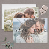 Elegant Modern Vellum Overlay 2 Foto Wedding Save The Date