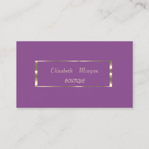 Elegant Modern, Violett, Goldrahmen Visitenkarte