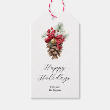 Elegant Modern Watercolor Acorn Holiday