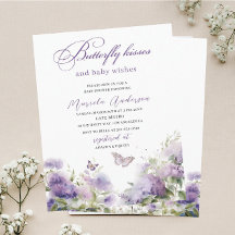 Elegant Modern Watercolor Butterfly kisses Baby S