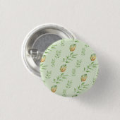 Elegant Modern Watercolor Leaves Pattern GREEN  Button (Vorne & Hinten)