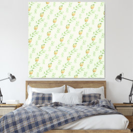 Elegant Modern Watercolor Leaves Pattern GREEN  Leinwanddruck