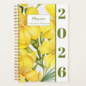 Elegant Modern Watercolor Yellow Floral  Planer (Vorderseite)