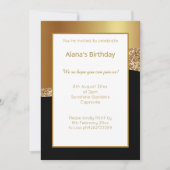 ELEGANT MODERN WAVE WHVE GOLD CLASSIC EINLADUNG (Vorderseite)