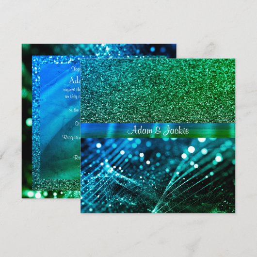 ELEGANT & MODERN WEDD SPLIT ROYAL blue Einladung (Vorne/Hinten)