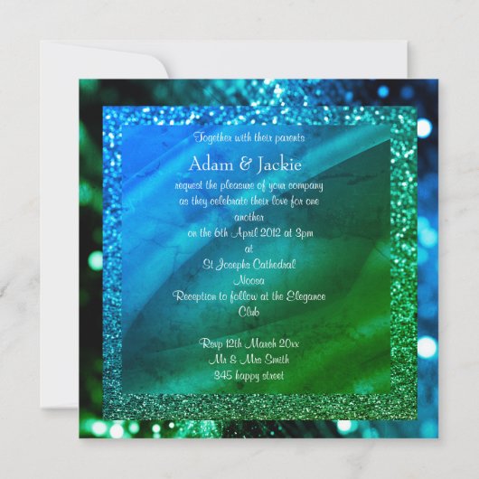 ELEGANT & MODERN WEDD SPLIT ROYAL blue Einladung (Rückseite)