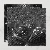 ELEGANT & MODERN WEDD SPLIT Schwarz-Weiß Einladung (Vorne/Hinten)