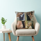 Elegant Modern Wedding 4 Photo golden frame Kissen (Stuhl )