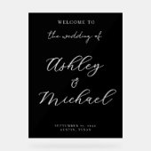 Elegant Modern Wedding Acrylic Welcome Sign Acrylschild (Vorderseite)