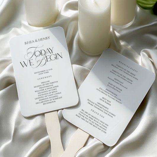 Elegant Modern Wedding Ceremony Program Fächer