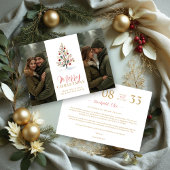 Elegant Modern Wedding Christmas Tree 2-Photos Save The Date