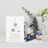 Elegant Modern Wedding Christmas Tree Save The Date (Stehend Vorderseite)