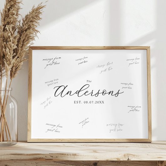 Elegant Modern Wedding Guest Signature Poster