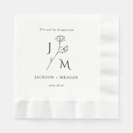 Elegant Modern Wedding Luncheon Paper Napkin Serviette