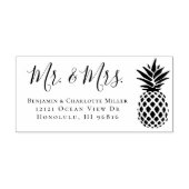 Elegant Modern Wedding Mr. & Mrs. Rücksendeadresse Gummistempel (Prägung)