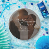 Elegant Modern Wedding Photo Pappteller (Party)