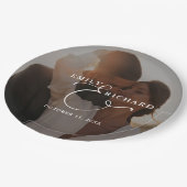 Elegant Modern Wedding Photo Pappteller (Schrägansicht)