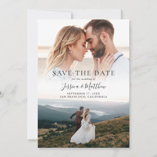 Elegant Modern Wedding Photo Save the Date (Vorderseite)