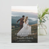 Elegant Modern Wedding Photo Save the Date (Stehend Vorderseite)