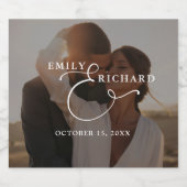 Elegant Modern Wedding Photo Schaumweinetikett (Einzelnes Label)