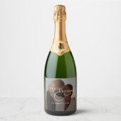 Elegant Modern Wedding Photo Schaumweinetikett (Vorderseite)