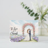 Elegant modern wedding postcard postkarte (Stehend Vorderseite)