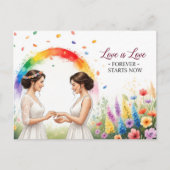 Elegant modern wedding Save The Date postcard Postkarte (Vorderseite)