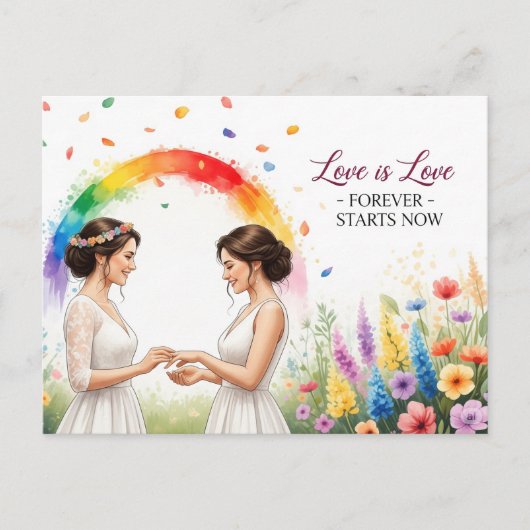 Elegant modern wedding Save The Date postcard Postkarte (Vorderseite)